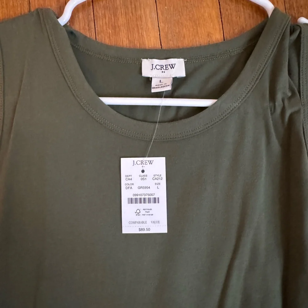 J. Crew Factory Dark Green Midi Dress - Picture 4 of 5